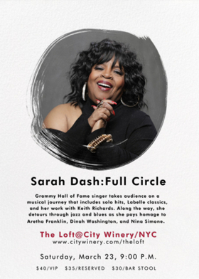 Sarah Dash (Legendary Original & Founding Member of Labelle) Annoucnes Brand New Show Debut at The Loft at City Winery NYC 