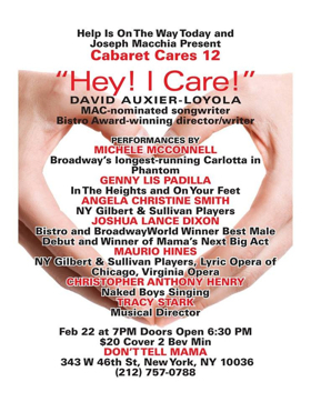 Cabaret Cares Returns  With HEY, I CARE! Hosted By David Auxier-Loyola  Image