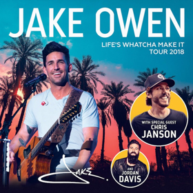 Country Superstar Jake Owen Announces LIFE'S WHATCHA MAKE IT TOUR 2018  Image