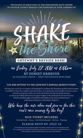 The Gateway Announces Annual Benefit Shake The Shore  Image