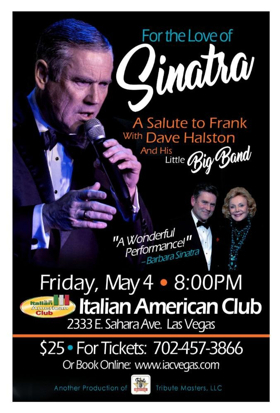 The Italian American Club of Las Vegas Will Host Tribute to Frank Sinatra Featuring Tribute Artist Dave Halston 