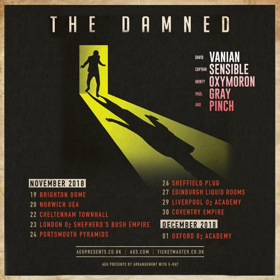 The Damned Announce November UK Tour Dates + New Single EVIL SPIRITS At 7 in the Charts 