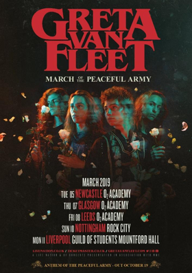 Greta Van Fleet Announces the 'March of the Peaceful Army' World Tour 