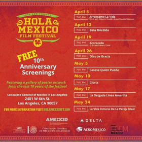 HOLA Mexico Film Festival Celebrates 10th Anniversary with Free Film Screenings at Mexican Consulate Theater in LA 