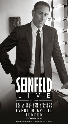 Jerry Seinfeld Announces First U.K. Shows In 8 Years At Eventim Apollo London Image