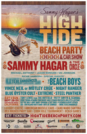 Sammy Hagar Announces Lineup For Second 'High Tide Beach Party & Car Show' In Huntington Beach, California 