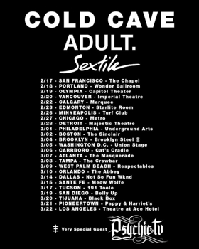 Sextile Announce North American Tour Dates with Cold Cave and Adult 