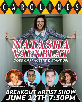Carolines Announces Breakout Artist: Natasha Vaynblat June 12th Image