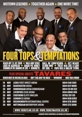 The Four Tops and The Temptations with Special Guests Tavares Announce UK Tour 