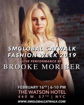 Brooke Moriber To Perform Live at Two 2019 NY Fashion Week Events Ahead of Latest Album Release 