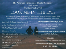 American Renaissance Theater Company Presents WinterWorks 2018: LOOK ME IN THE EYES Image