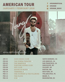 YOUNGR Announces North American Tour 2018 