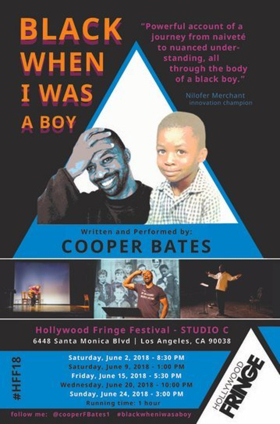 BLACK WHEN I WAS A BOY Premieres at Hollywood Fringe  Image