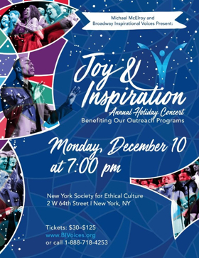 Tickets on Sale Now for Michael McElroy and Broadway Inspirational Voices' JOY AND INSPIRATION Holiday Concert 