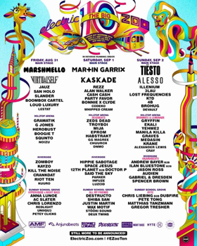 ELECTRIC ZOO: THE BIG 10 Releases Day By Day Line-Up 