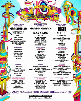 ELECTRIC ZOO: THE BIG 10 Releases Day By Day Line-Up Image