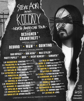 Steve Aoki's 'KOLONY Tour w/ Desiigner Adds Grandtheft, Deorro, W&W, Quintino, + More Image