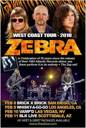 Legendary Rockers ZEBRA Sell Out West Coast Dates, More Tour Dates To Be Announced 