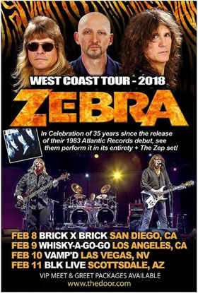 Legendary Rockers ZEBRA Sell Out West Coast Dates, More Tour Dates To Be Announced Image