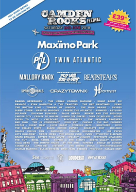 Camden Rocks Festival Announces Mallory Knox, Hacktivist and 23 Other Bands To This Year's Lineup 