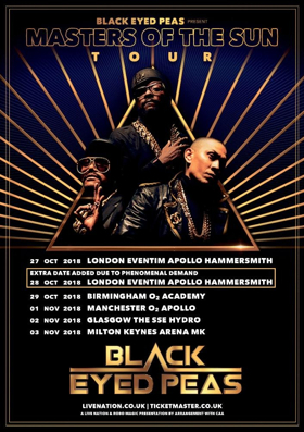 Second Date At London Eventim Apollo Added To The Black Eyed Peas Masters Of The Sun Tour 