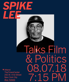 Spike Lee Will Appear In Conversation With The Times's Charles Blow at TimesTalks 