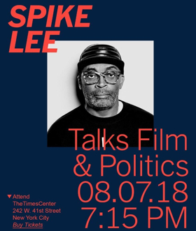 Spike Lee Will Appear In Conversation With The Times's Charles Blow at TimesTalks  Image