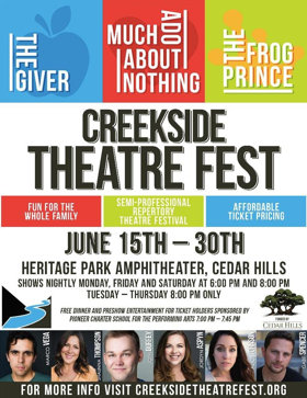 Top Talent Join the Creekside Theatre Fest in Cedar Hills for Its Third Season 