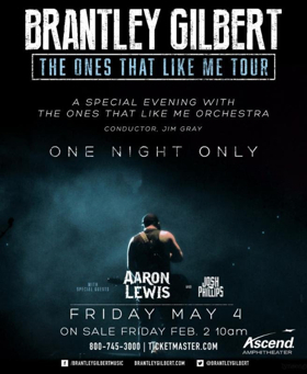 Brantley Gilbert Teams Up With The Ones That Like Me Orchestra for Special Concert in Nashville 