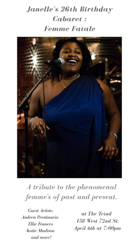 FEMME FATALE By Janelle Lawrence Comes to The Triad Theatre Image