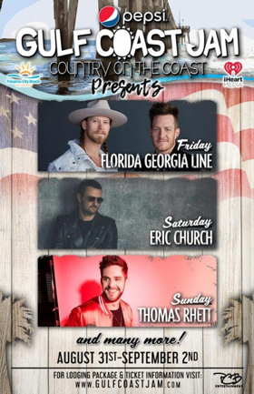 Eric Church, Florida Georgia Line, & Thomas Rhett to Headline 2018 Pepsi Gulf Coast Jam 