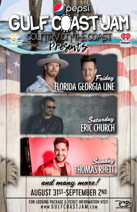 Eric Church, Florida Georgia Line, & Thomas Rhett to Headline 2018 Pepsi Gulf Coast Jam Image