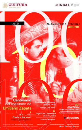 Tres cintas emblemáticas sobre Emiliano Zapata en el ciclo Charlas de cine y literatura  Image