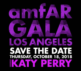 Katy Perry To Be Honored at the 2018 amfAR Gala 
