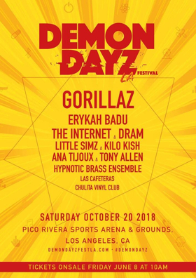 Gorillaz Confirms the Lineup for 2018 Demon Dayz Festival 