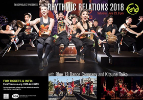 TAIKOPROJECT and Blue13 Dance Company Meld Cultures in RHYTHMIC RELATIONS 2018 