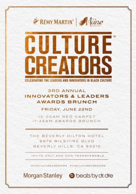 Culture Creators Reveals Honorees for 3rd Annual Innovators & Leaders Awards Brunch Friday June 22 