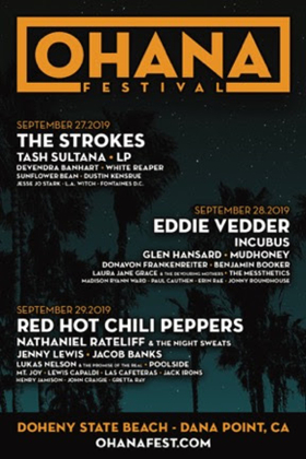The Strokes, Eddie Vedder, The Red Hot Chili Peppers to Headline Ohana Festival 