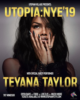 Multi-Talented Performing Artist Teyana Taylor Headlines Premier New Year's Eve Party, Utopia NYE, in Atlanta Image