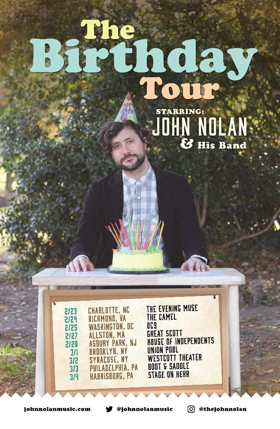John Nolan Announces THE BIRTHDAY TOUR Image