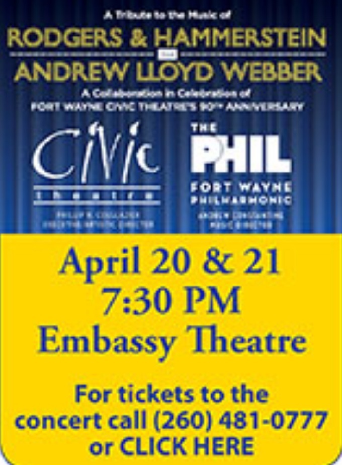 A TRIBUTE TO THE MUSIC OF RODGERS & HAMMERSTEIN AND ANDREW LLOYD WEBBER To Play The Fort Wayne Philharmonic 