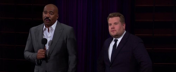 VIDEO: Steve Harvey Hijacks James Corden's Q&A Video