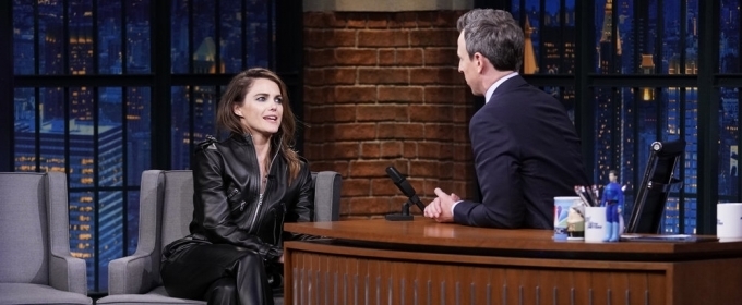 Keri Russell appearance on Late Night with Seth Meyers - Leather