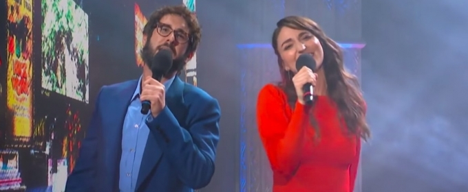 VIDEO: Sara Bareilles and Josh Groban Perform 'Tony Awards: The Musical' on The Late… Video