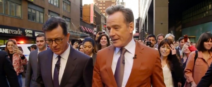 VIDEO: Bryan Cranston and Stephen Colbert Take THE LATE SHOW's Studio Audience… Video