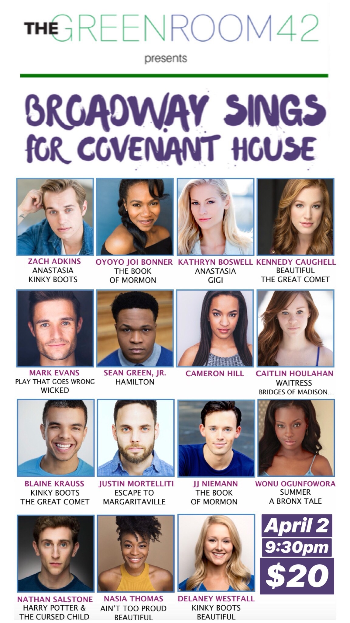 Zach Adkins, Caitlin Houlahan, and More Among Lineup for BROADWAY SINGS FOR COVENANT HOUSE 
