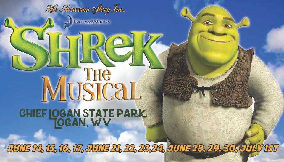 Feature: SHREK THE MUSICAL at LIZ SPURLOCK AMPITHEATRE In CHIEF LOGAN STATE PARK Hosted By THE ARACOMA STORY, INC 