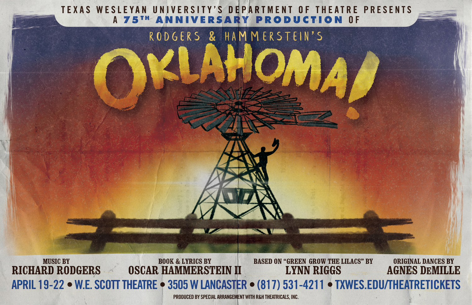 Theatre Wesleyan to present 75th Anniversary Production of 'OKLAHOMA!' at the Scott Theatre 