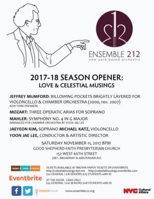 Ensemble 212 Announces 2017-18 Season Opener LOVE AND CELESTIAL MUSINGS Image