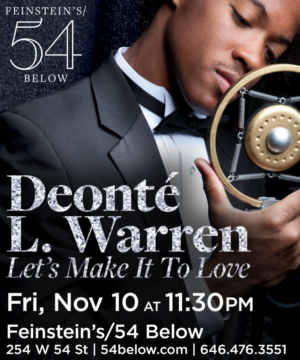 ALADDIN's Deonte L. Warren Debuts Tonight at Feinstein's/54 Below Image
